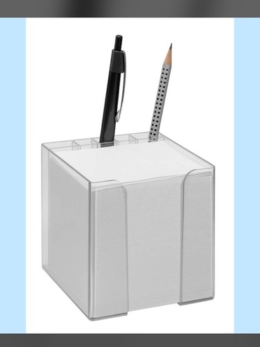 Zettelbox mit stiftehalter - zettelbox,