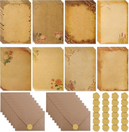 Vintage briefpapier set mit - vintage,