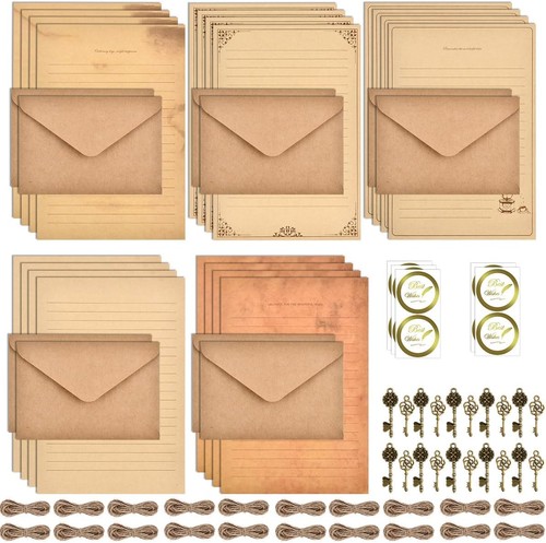 Vintage briefpapier set 60stk - briefpapier,
