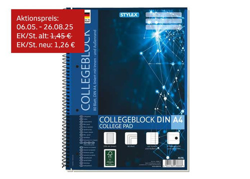 Stylex collegeblock spirale - collegeblock,