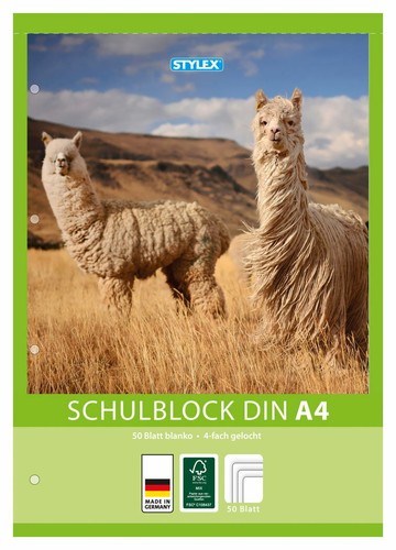 Schulblock blanko din a4 - /,